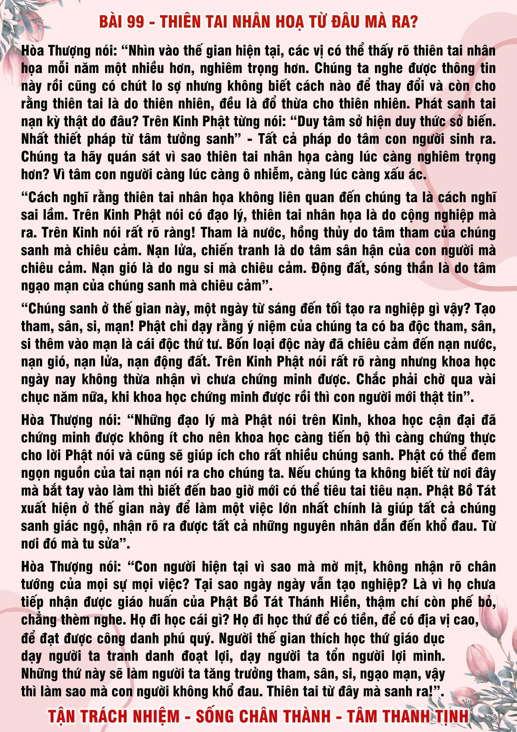 99 · PHTT - Thiên Tai Nhân Họa Từ Đâu Mà Ra - 99